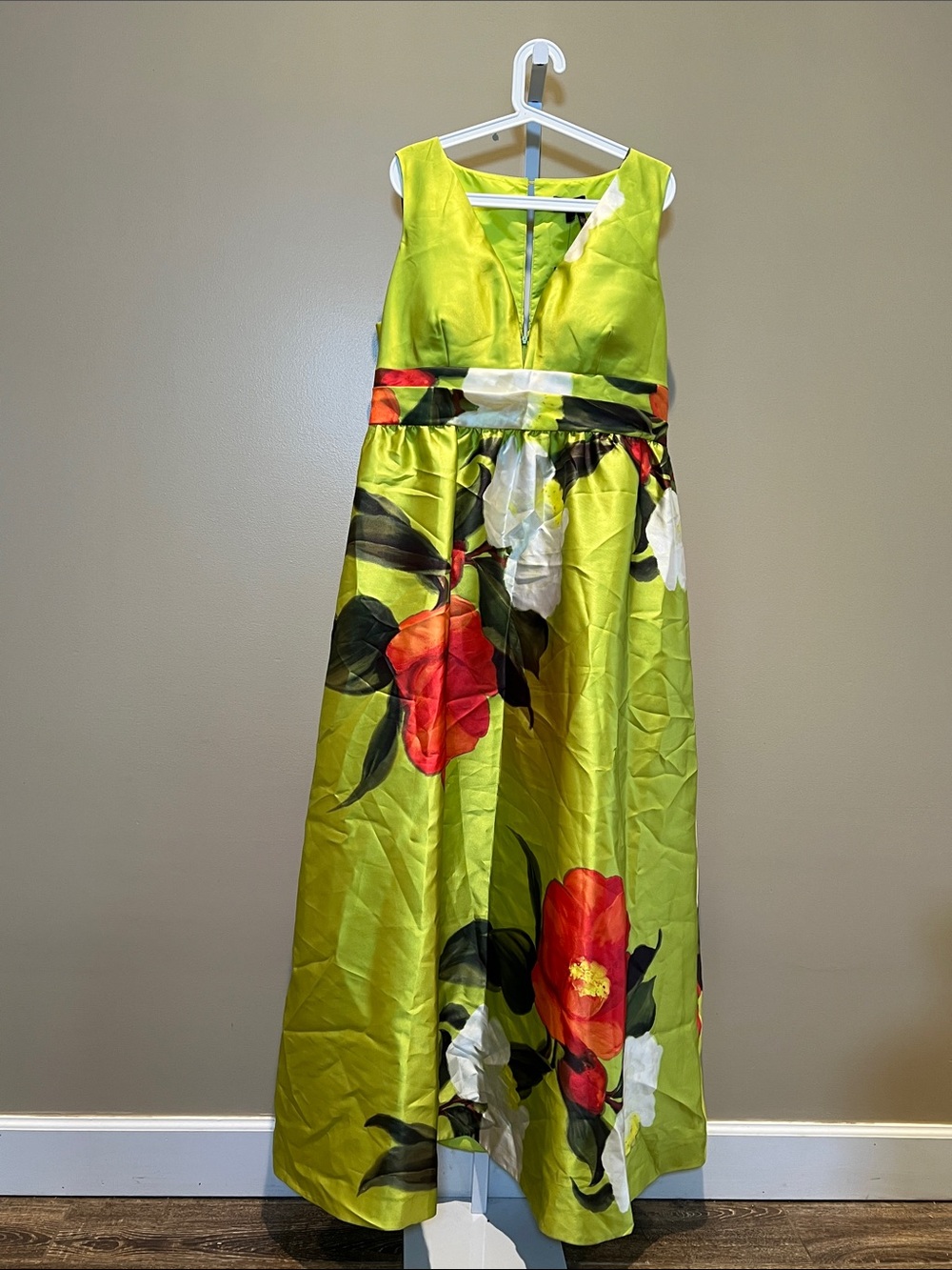 Donna Karan Chartreuse Dress 16 RARE FIND